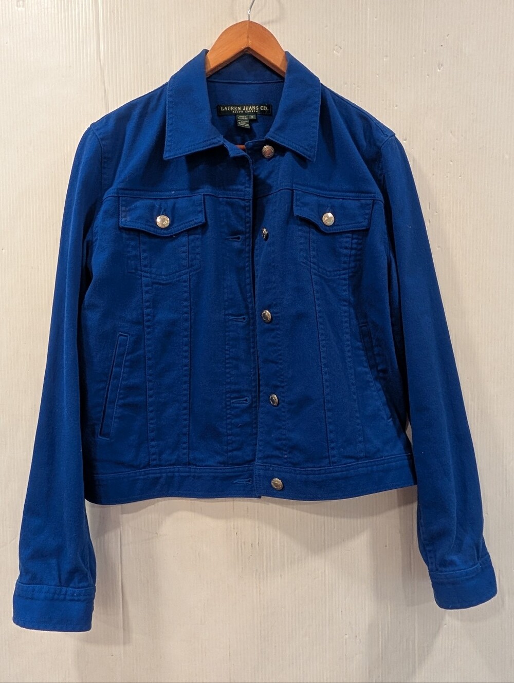LAUREN RALPH LAUREN Women's Royal Blue Denim Jacket Size Medium - Picture 2 of 9